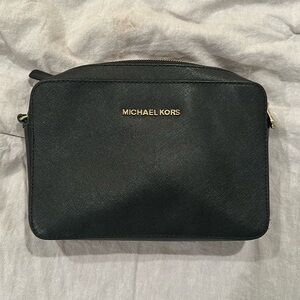 Michael Kors crossbody bag, black with gold detail
